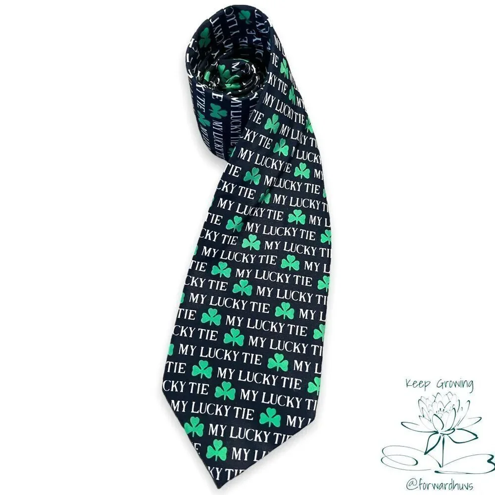 Parquet Men's Shamrock Clovers Neck Tie for St. Patrick's Day